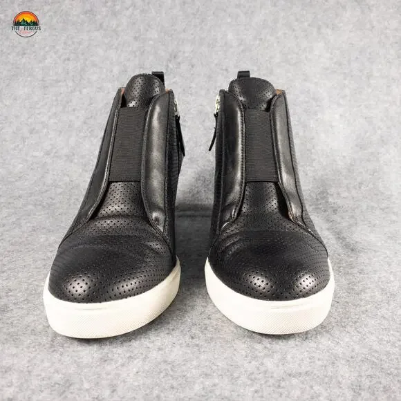 Linea Paolo Felicia Bootie Black Platform Wedge Leather Baddie Women's Sz 8.5 M - Picture 2 of 11